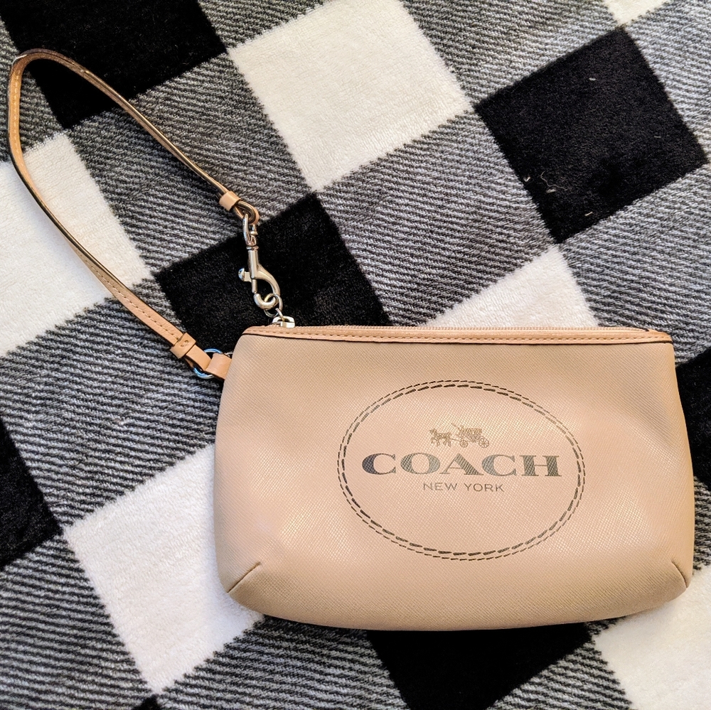 Coach Tan Wristlet Clutch